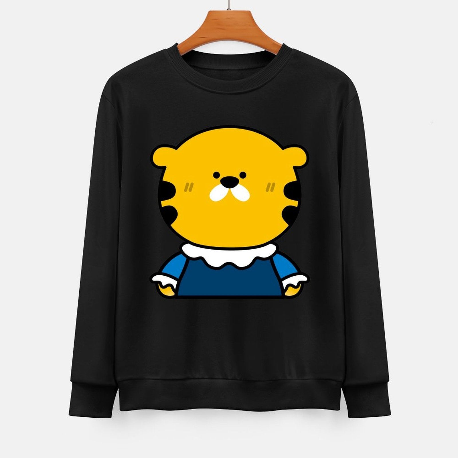 Front Patterned Long Sleeve TopSolid Relaxed Fit